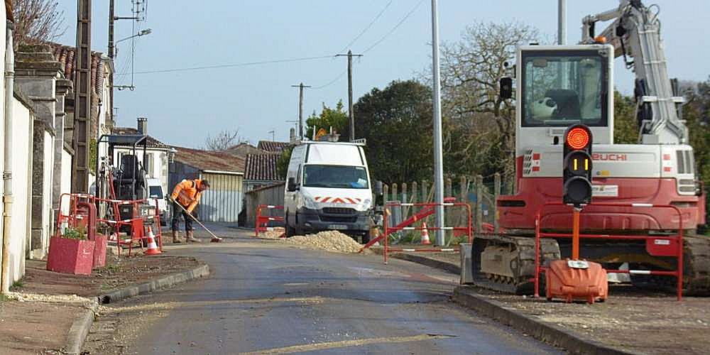 Travaux d'enfouissement des réseaux...
